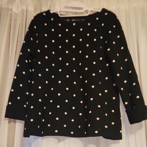 Jones New York Black and White Polka Dot Sweater